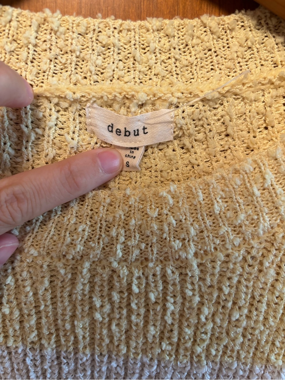 Pastel Colorblock Cropped Knit Sweater - Yellow, Cream & Sage - Picture 3 of 5
